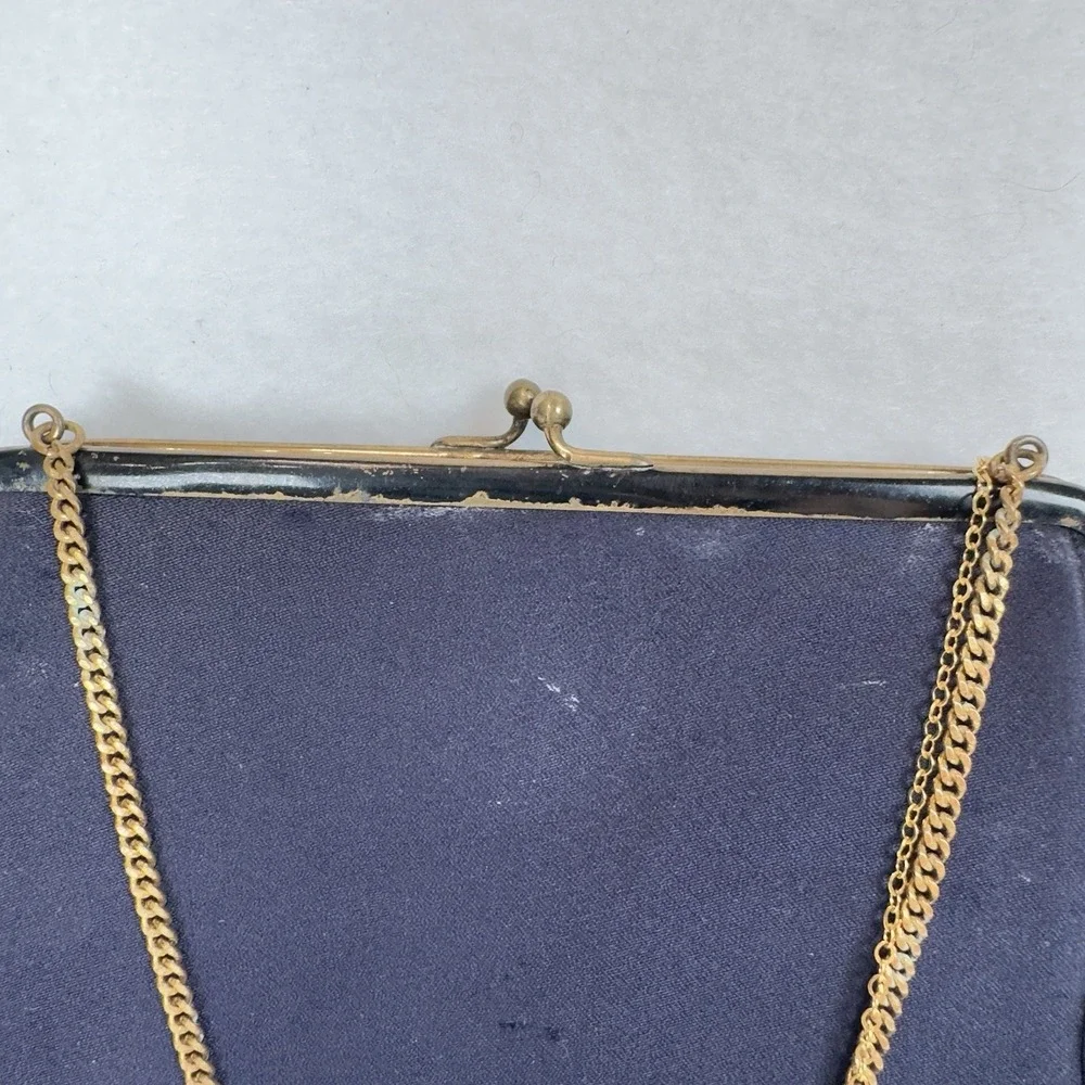 VTG 50s Koret Evening Purse + Coin Purse Julius Garfinckel DC Purple + Gold Trim